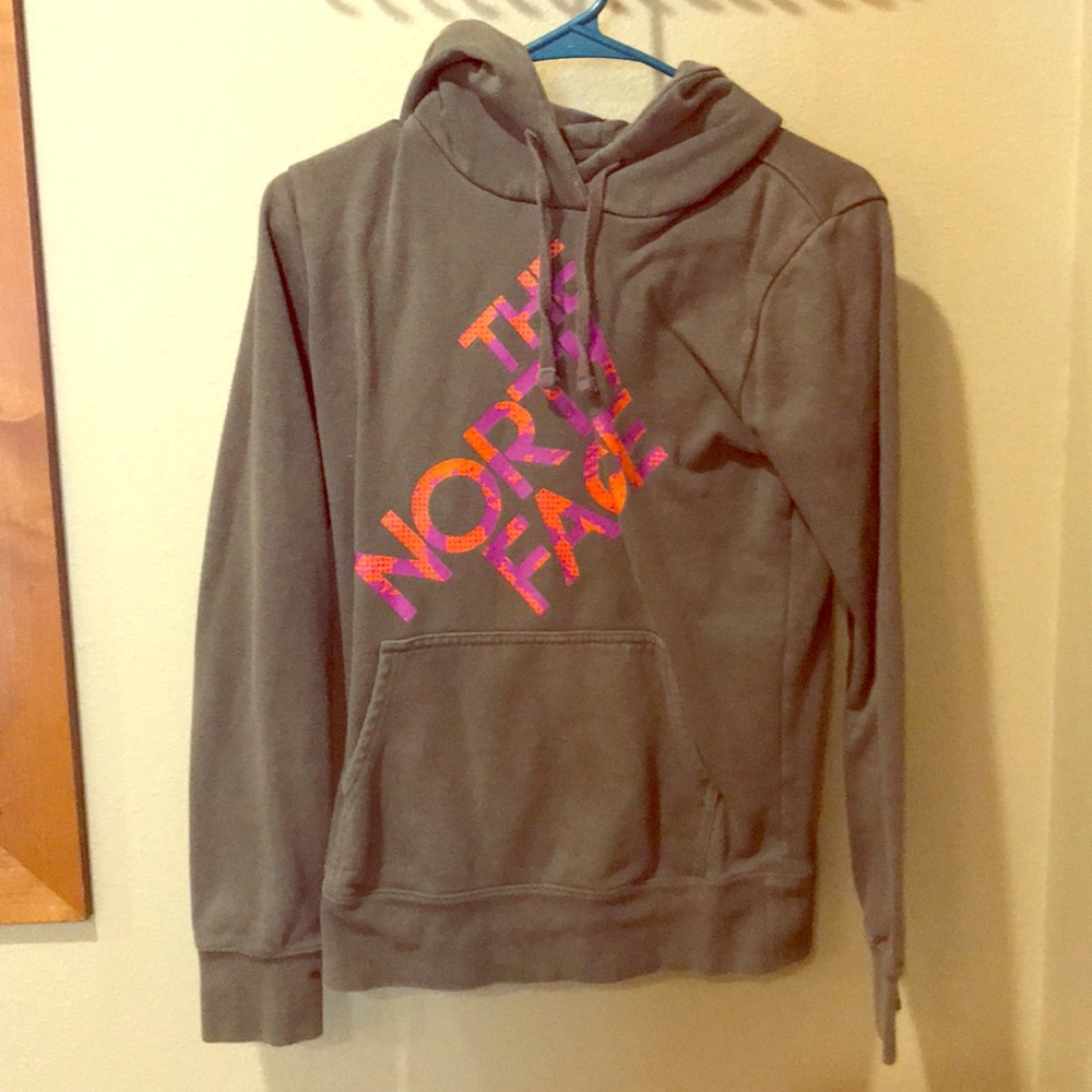 Gray The North Face Hoodie Sweatshirt
